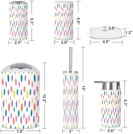 6 Piece Abstract Colorful Bathroom Accessories Set