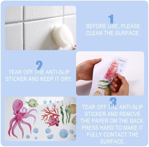 Adventure in the Bath 6pcs Ocean Creature Marine Sticker Set for Kids