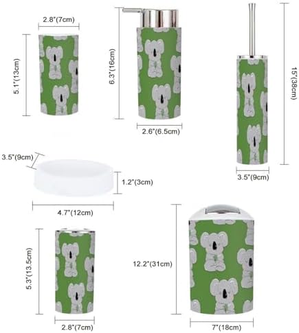 6 Piece Cute Animal Bathroom Accessory Set