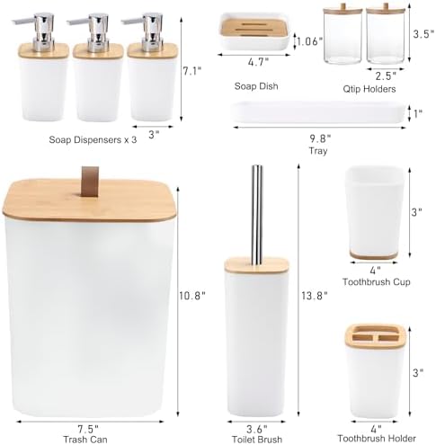 XLHOMO White Bathroom Accessory Set for Modern Home