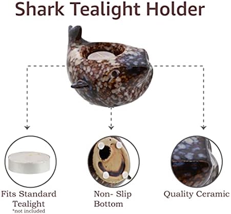 55 Inch Ceramic Shark Tealight Holder