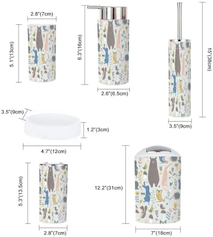 Seamless Forest Bathroom Accessories 6 Pcs