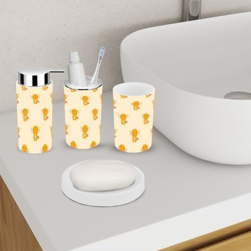 Bathroom Accessory Set 6 Piece XNGJEMVWXO Cute Axolotls Pattern