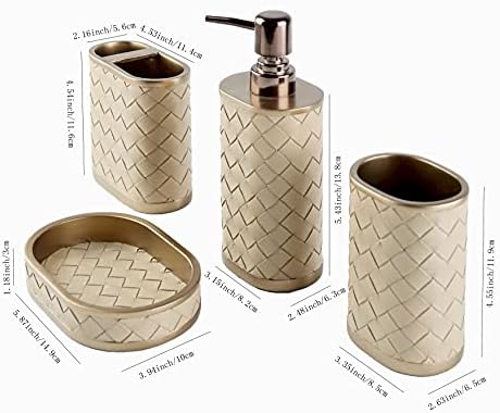 Luxury Resin Bathroom Set with 4 Pieces - Industrial to Modern Design