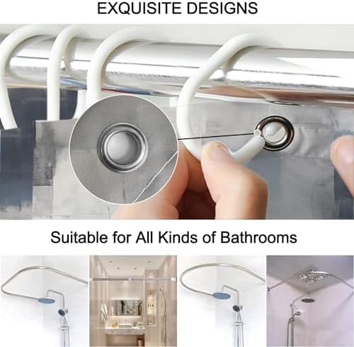 Lnond 4Pcs Bathroom Curtain Set with Rugs and Accessories