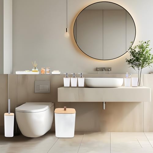 XLHOMO White Bathroom Accessory Set for Modern Home
