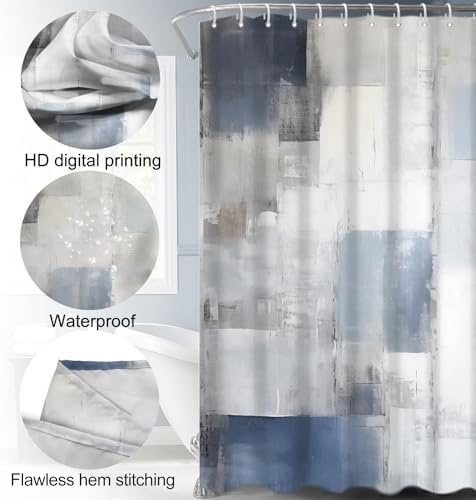 Lnond 4Pcs Bathroom Curtain Set with Rugs and Accessories