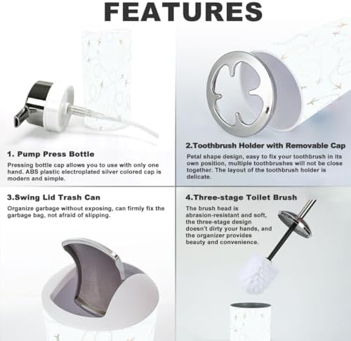 Bathroom Accessories Set Child Plane Color