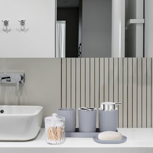 FEILANDUO 8 Piece Bathroom Accessory Set Gray