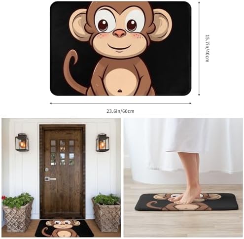 Cartoon Brown Monkey Front Door Mat 236x157