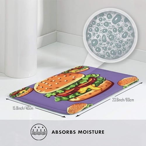 Cartoon Hamburger Welcome Door Mat For Entryway