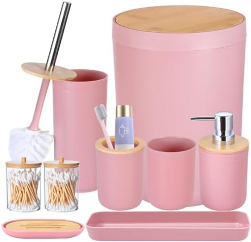 iMucci 9-Piece Plastic Bath Accessories Set - Durable Stylish