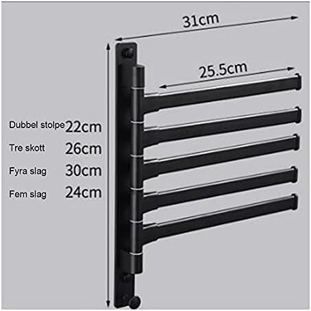 Black Towel Holder for Bathroom with Swivel