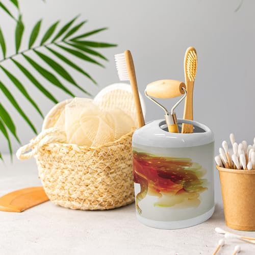 Charming Floral Dispenser Toothbrush Holder Set