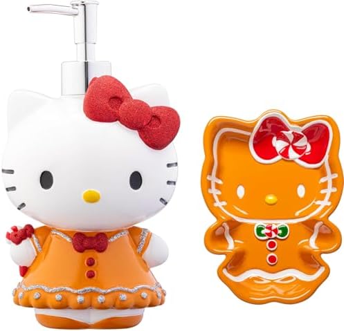 Jay Franco Hello Kitty Christmas Bathroom Set - 2 Piece - Lotion Soap Dish