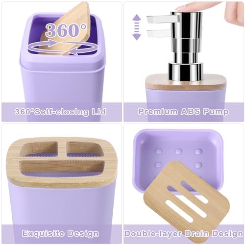 XLHOMO Purple Bathroom Accessories Set 9 pcs