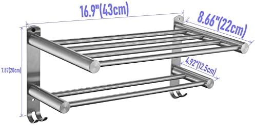 Leekayer Double Layer Towel Rack 40cm Brushed Nickel