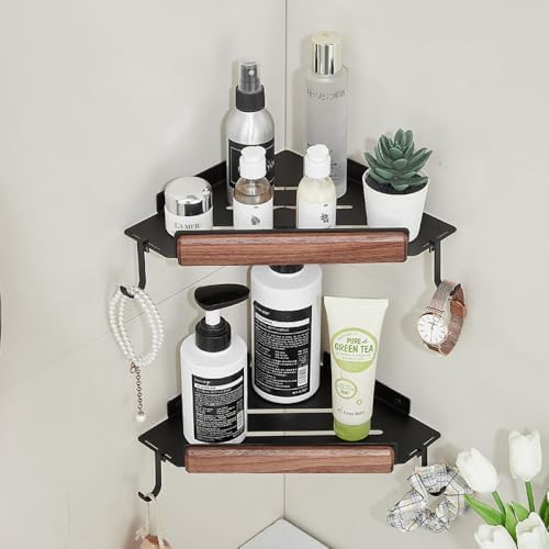 Double Towel Bar Aluminum Alloy Modern Black Design