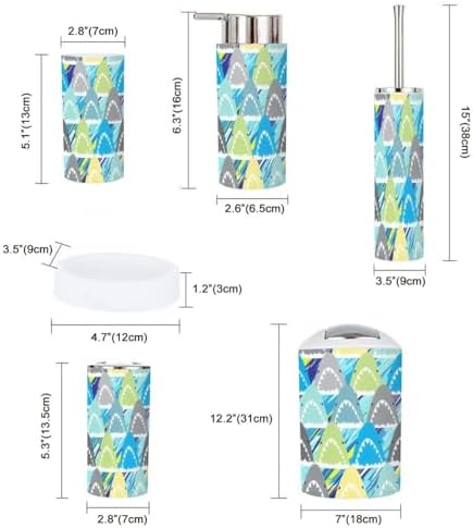 6-Piece Multicolored Bathroom Accessories Set