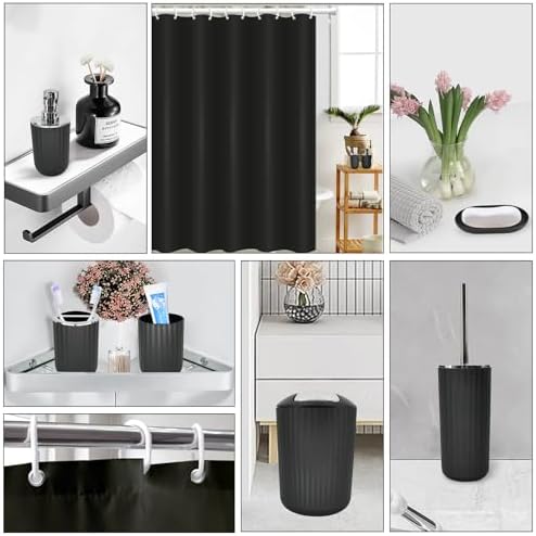 Complete Black Bathroom Set with Essential Accessories for Modern Bathrooms