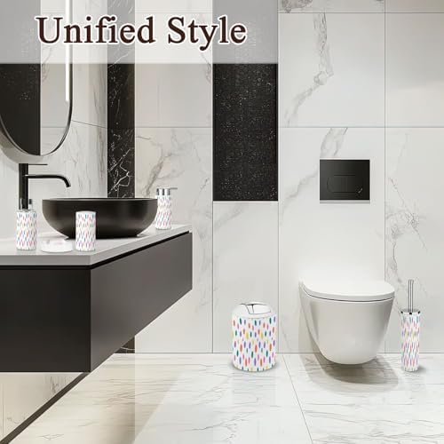 6 Piece Abstract Colorful Bathroom Accessories Set