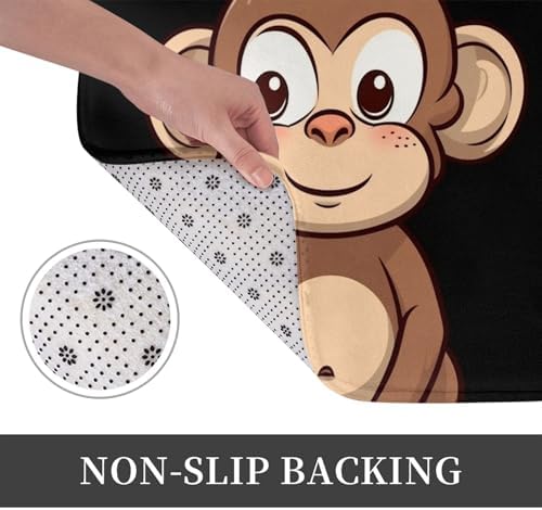 Cartoon Brown Monkey Front Door Mat 236x157