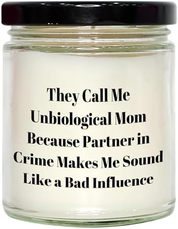 Warm Inviting and 100 Satisfying Unbiological Mom 9oz Vanilla Soy Candle