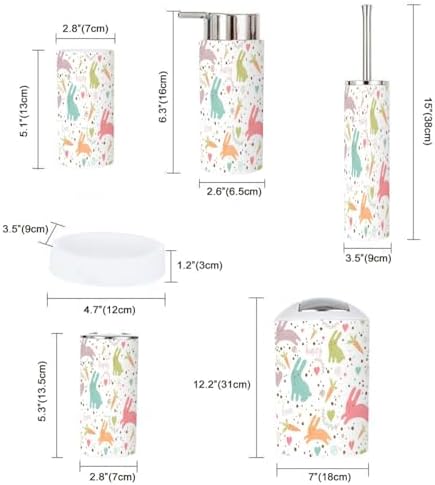 Bathroom Accessories 6-Piece Cartoon Pattern Set for Kids