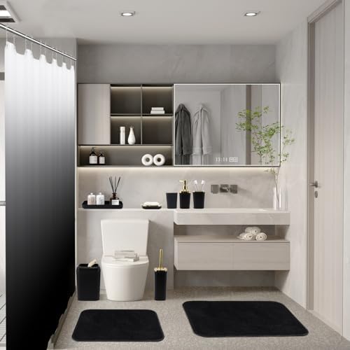 XLHOMO 24PC Bathroom Accessory Set with Shower Curtain and Rugs