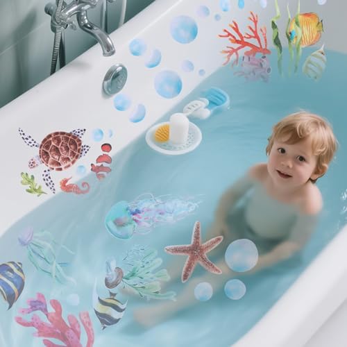 Adventure in the Bath 6pcs Ocean Creature Marine Sticker Set for Kids
