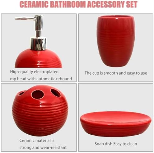 4-Piece Ceramic Bathroom Accessory Set