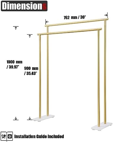 JQK Bath Towel Bar Gold 30 inch