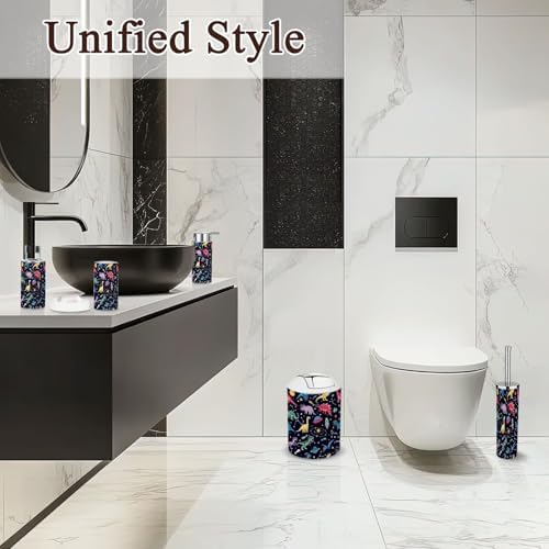 Bathroom Set 6-Piece Boho Astronaut Dinosaur Bathroom Set