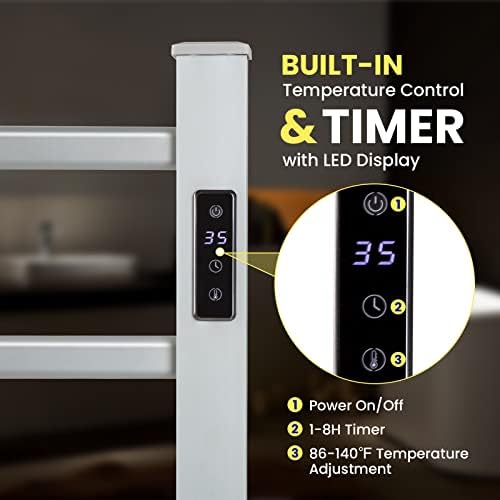 Luxury Heated Towel Rack with Timer LED Display