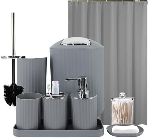 Grey Bathroom Accessories Set