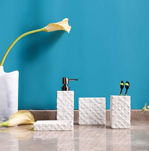 Nestled Pure Resin 4-Piece Bathroom Accessories Set for Luxurious Style