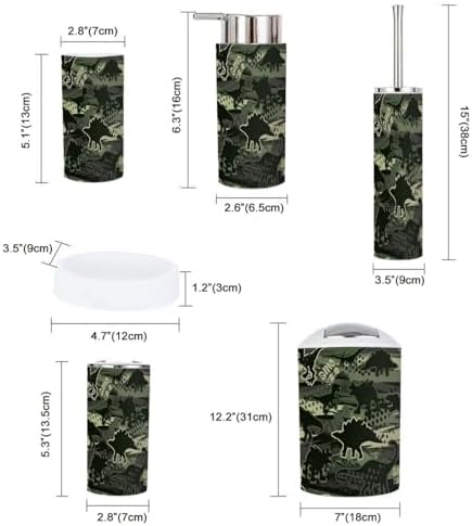 Bathroom Accessories Set 6 Pcs - Dino Pattern Design