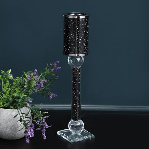 Elegant Sturdy Black Candle Holder 11 Inch