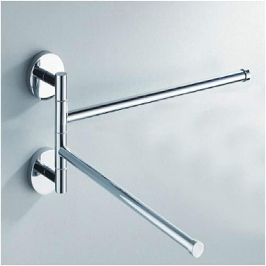 Stainless Steel Towel Rail with Swivel Holder and Hair Dryer Stand