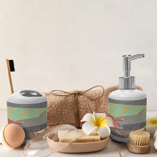 Umbrella Girl Soap Dispenser Set