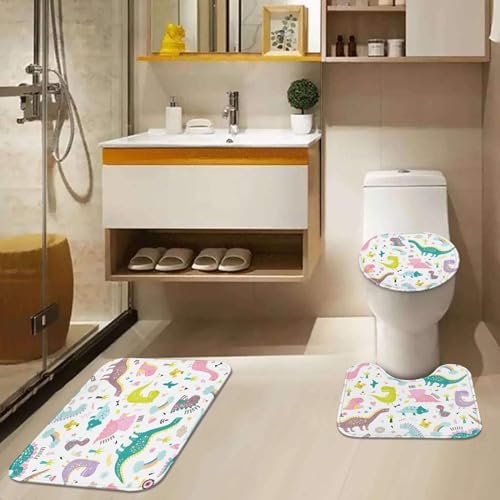 Arttown Dragon Dinosaurs Rainbow Pink Bath Set