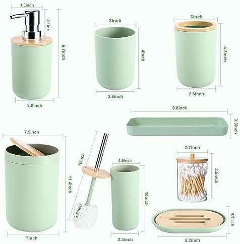 iMucci Pastel Green 9-Piece Bathroom Accessory Set