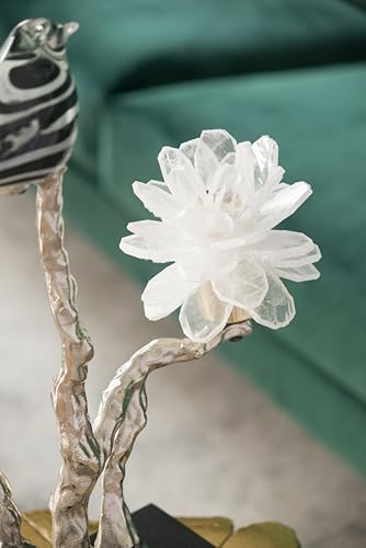 Aluminum Candle Holder with Marble Base Nature-Inspired Bird Figurine