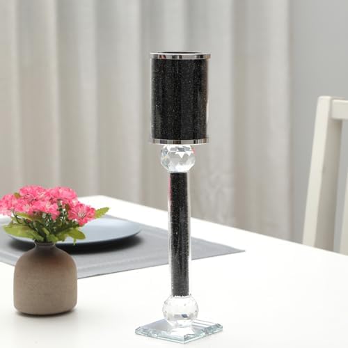 Elegant Sturdy Black Candle Holder 11 Inch