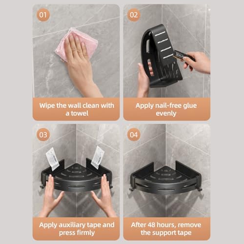 Flowhale Corner Shower Caddy 3-Tier Wall Mounted Organizer