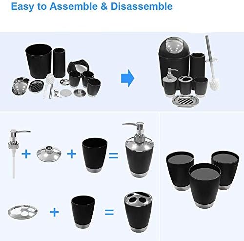 Funwill 6-Piece Plastic Bathroom Accessory Set