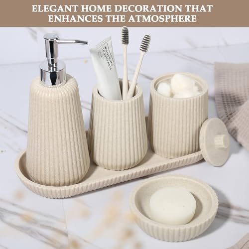 Beige Bathroom Accessories Set