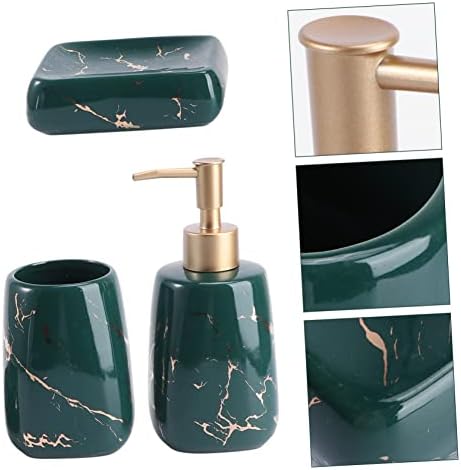 Unomor Bathroom Accessory Set Marble Finish Stylish Organizer