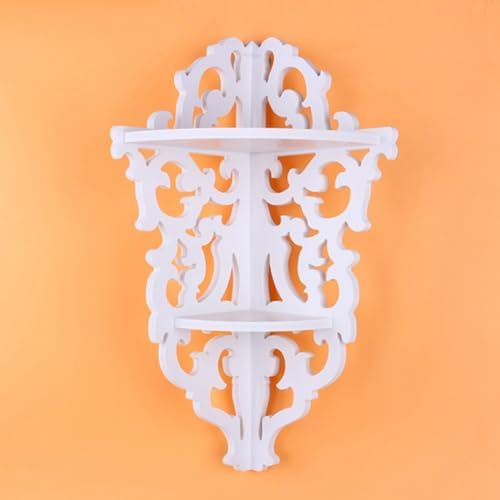 White Carved Corner Storage Rack