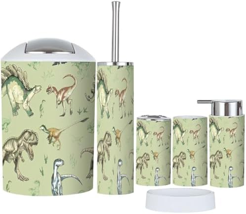 Dinosaur Pattern Bathroom Accessories Set 6 Pcs vol II